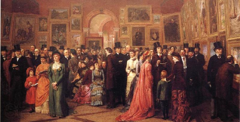 William Powell  Frith Private View of the Royal Academy 1881 Norge oil painting art